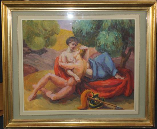 § Duncan Grant (1885-1978) Lovers, c.1955, 17.5 x 21.5in.